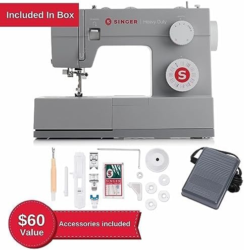 Singer Heavy Duty 4432 Mechanical Sewing Machine, 32 Stitches, Powerful Motor, Automatic Eyelet, Automatic Threader, Stainless Steel Reinforcement Plate