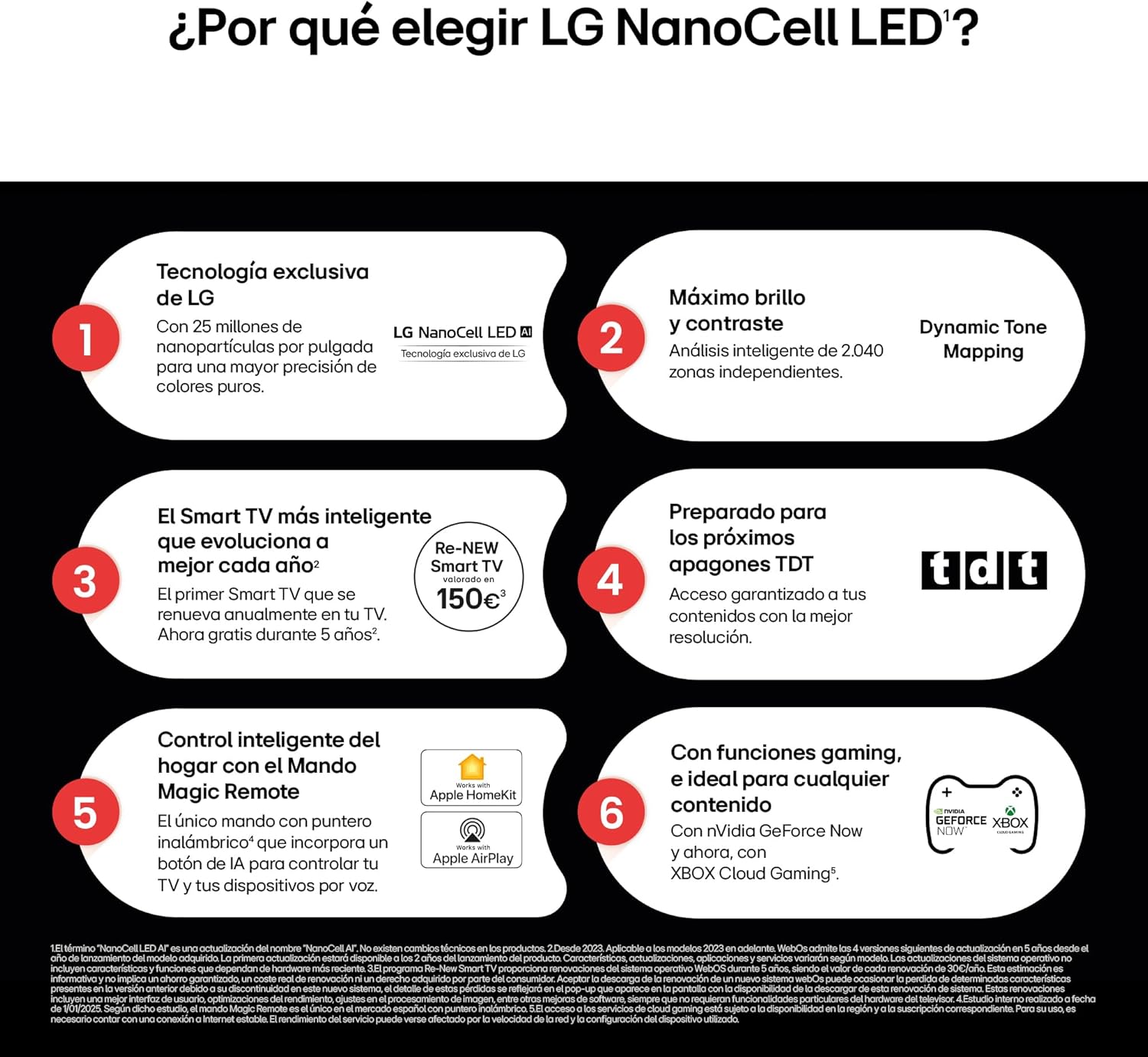 43NANO80A6B - TV 43", 4K NanoCell, Smart TV, LED IA, WebOS 25, Procesador Potente e Inteligente, Super Upscaling, Dolby Digital Plus, Alexa/Google Assistant, Negro