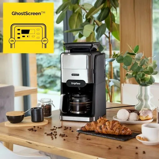 Ekspres przelewowy do kawy z Młynkiem żarnowym Yoer 1520W 1,5L +Programator