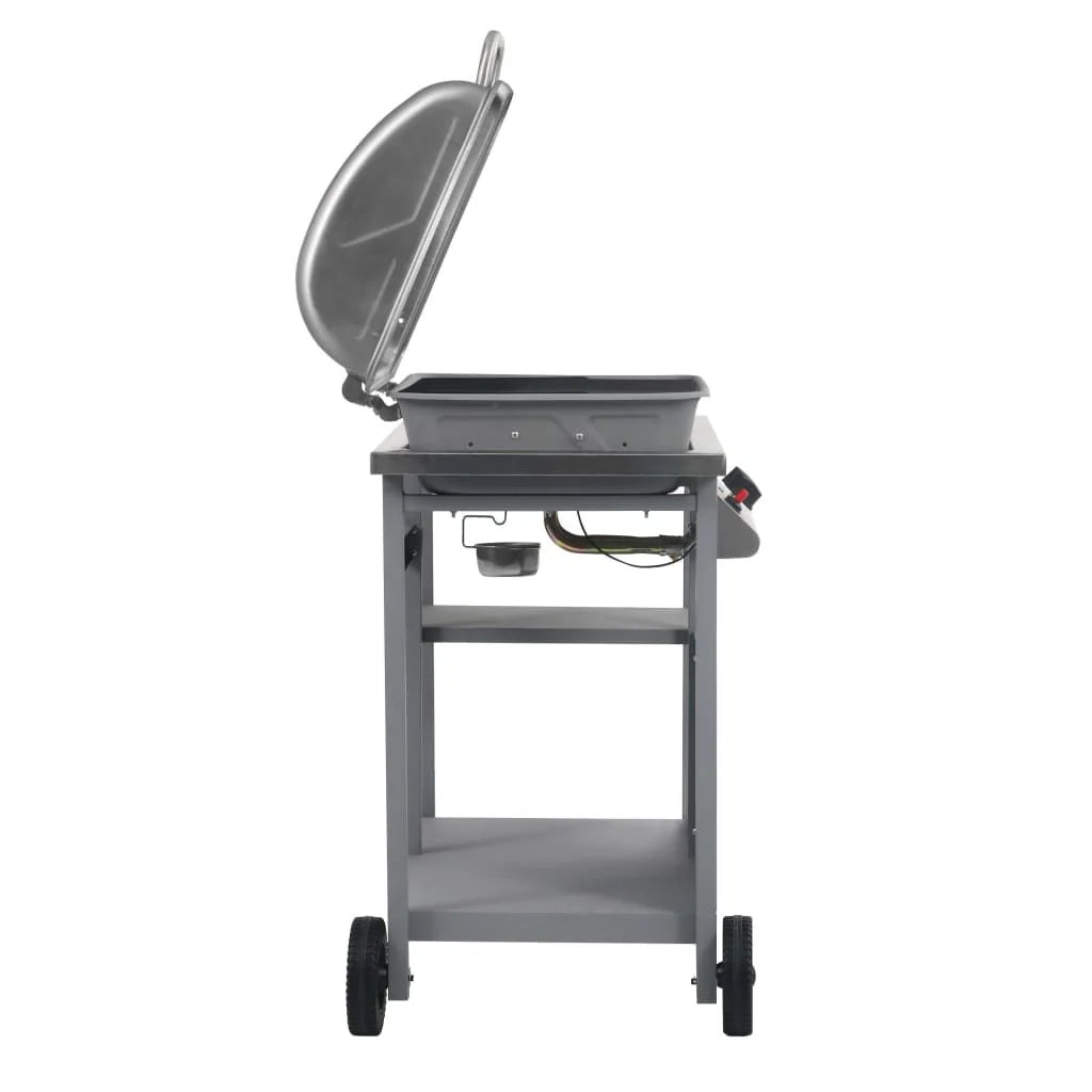 Barbacoa Portátil De Gas Con Mesita De 3 Estantes Plateado Vidaxl