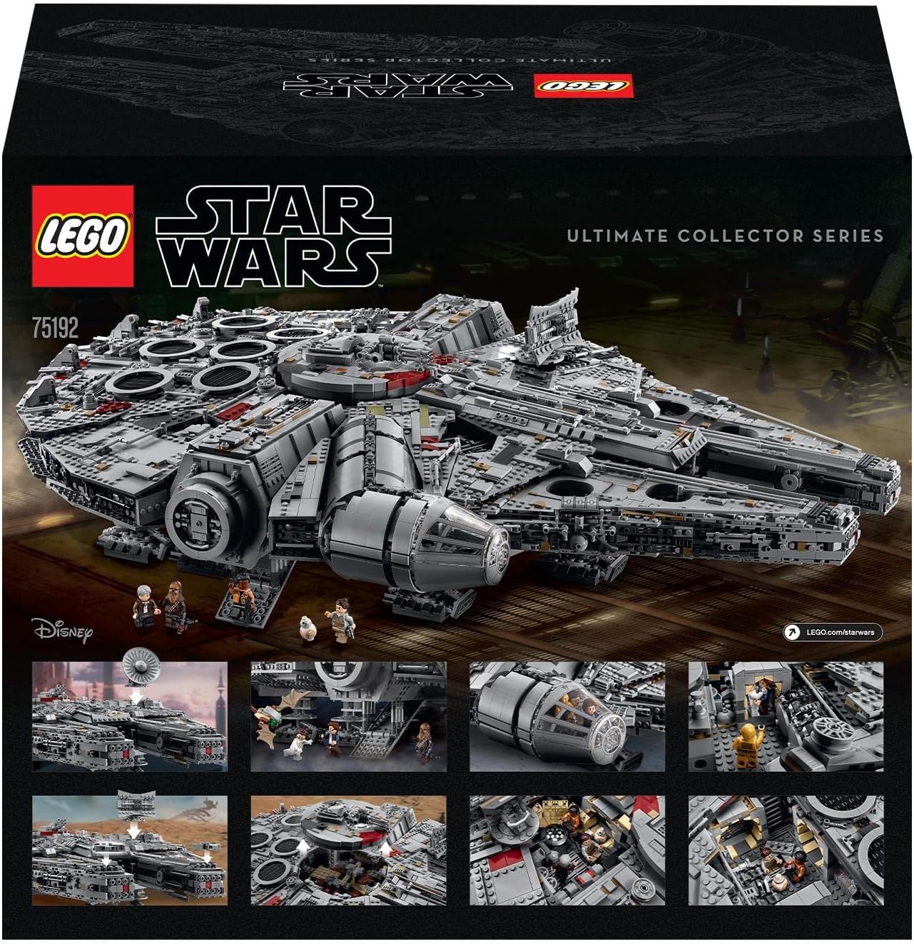 Star Wars Millennium Falcon, Maqueta de Construcción para Adultos de la Nave Estelar de Han Solo con Mini Figuras Chewbacca, Leia y C-3PO, Regalo Coleccionable para Hombres, Mujeres y Fans 75192