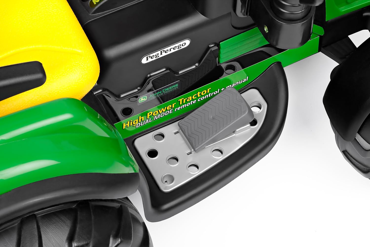 Peg Perego John Deere RC Tractor - Tractor eléctrico corredizo y teledirigido para niños, 12 V, con remolque, mando a distancia, 2 ruedas motrices, radio FM, 1 año