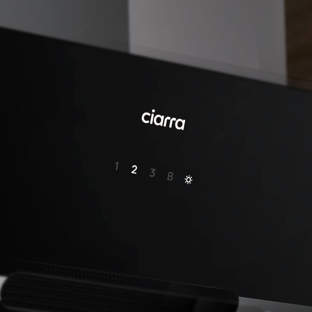 CIARRA CBCB6736F Campana Extractora 60cm CLase A+++ Wi-Fi App Touch-Booster Evacuación al Exterior y Recirculación Interna por Filtro de Carbón CBCF003