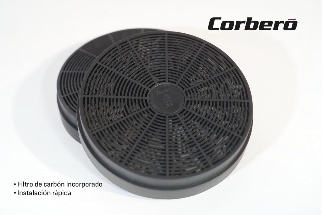 Corberó - Campana Decorativa | NYASA9000B | 90 cm | 3 Velocidades, Control Touch, Caudal 1000 m3/h | Cristal Negro