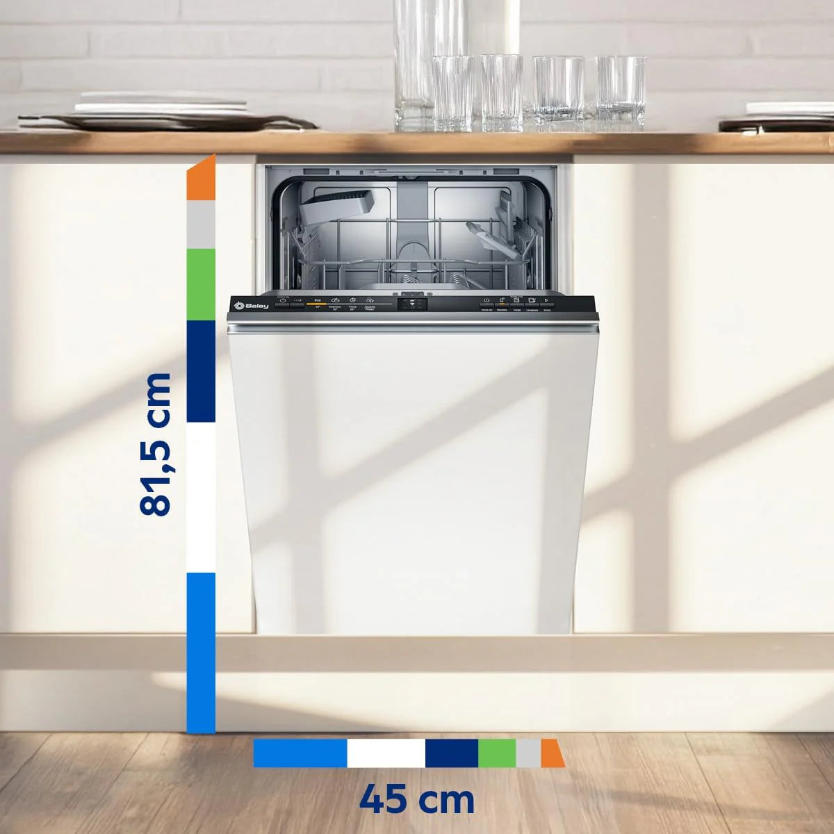 Balay Dishwasher, integrable, 45 cm., Extra Silent Motor, Home Connect, Infolight, High Installation, 3VT4031NA.